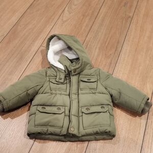 Baby Gap 6-12 Months Green Hooded Puffer Jacket